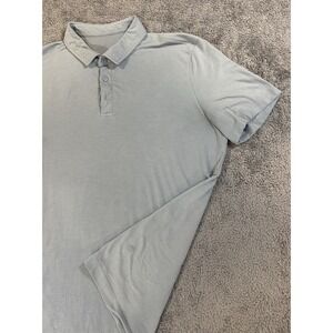 Lululemon Evolution Size Medium Light Blue Polo Shirt Performance Men Buttons